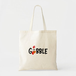 Bolsa Tote Gobble Engraçado Banquete de Ação de Graças à Turq