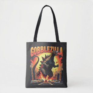 Bolsa Tote Gobblezilla Spooky Turquia Ação de Graças Gobble