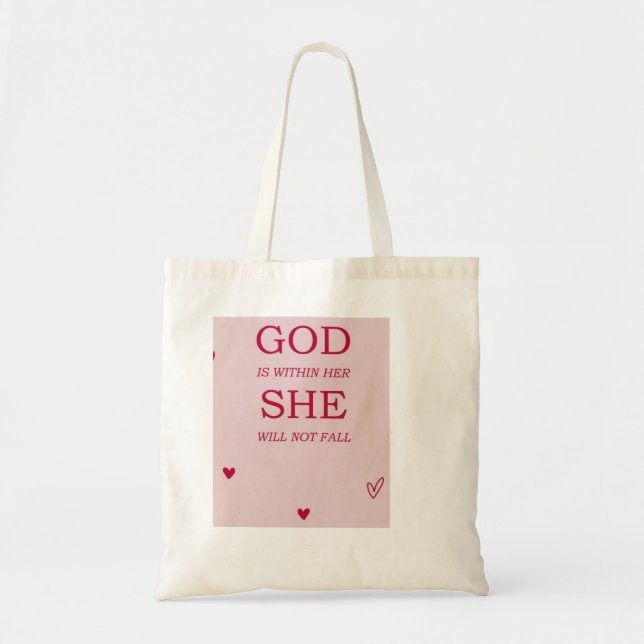 Bolsa Tote God is within Her she will not fail TOTE bag (Frente)