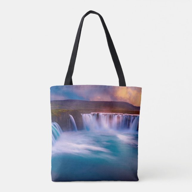 Bolsa Tote Godafoss, Islândia Waterfall (Verso)
