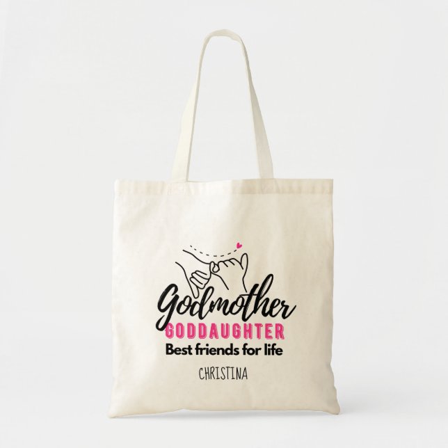 Bolsa Tote Goddaughter Gift - Godmother Best Friends for Life (Frente)