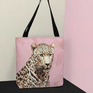 Bolsa Tote Gold and Pink Wild Leopard