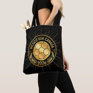 Bolsa Tote Gold Football Emblem 2026 | Mexico USA Canada
