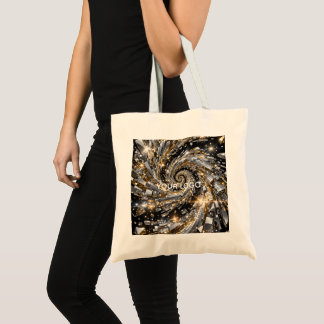 Bolsa Tote Gold & Silver Disco Spiral Vortex