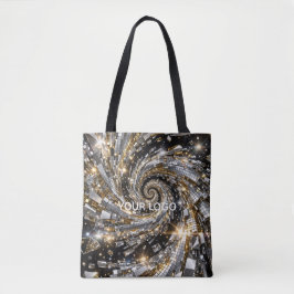 Bolsa Tote Gold & Silver Disco Spiral Vortex