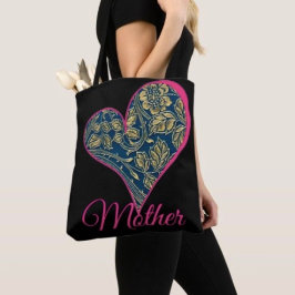 Bolsa Tote Golden Blue Elegance 