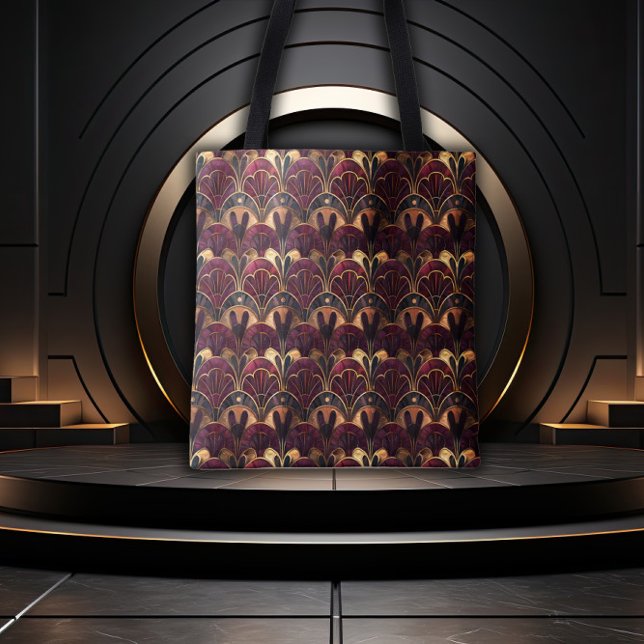 Bolsa Tote Golden & Burgundy Gatsby Glamour  (Criador carregado)