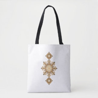 Bolsa Tote Golden Geometric Harmony