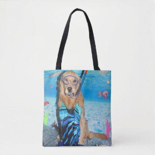 Bolsa Tote Golden retriever Snorkeler