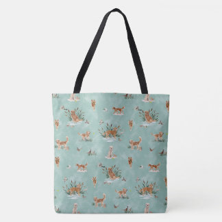 Bolsa Tote GOLDEN RETRIEVER TOILE Aqua