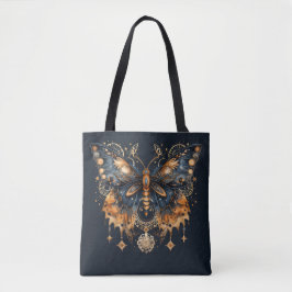 Bolsa Tote Golden Twilight Moth - Celestial Gothic Art
