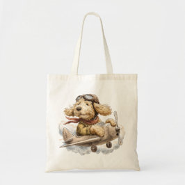 Bolsa Tote Goldendoodle Dog Pilot Airplane