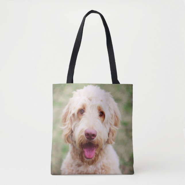 Bolsa Tote Goldendoodle sorrindo (Frente)