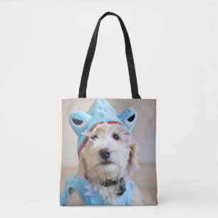 Bolsa Tote Goldendoododle Em Figurino De Tubarão