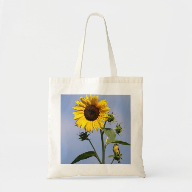 Bolsa Tote Goldfinch americano no girassol (Frente)