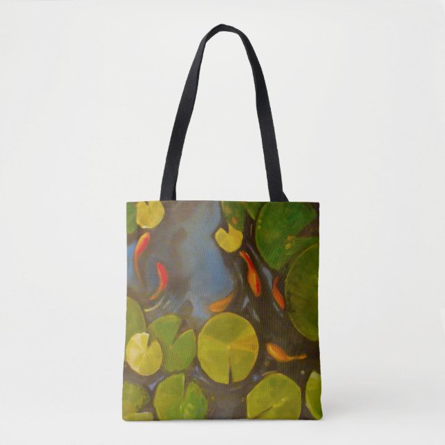 Bolsa Tote Goldfish Koi Pond Water Lily (Frente)