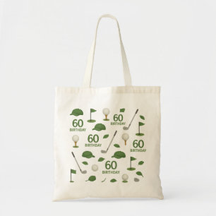 Bolsa Tote Golf 60º aniversário para Golfer com bola no tee