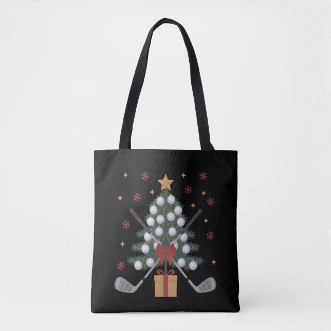 Bolsa Tote Golf Equipment Christmas Tree Christmas Golf (Frente)