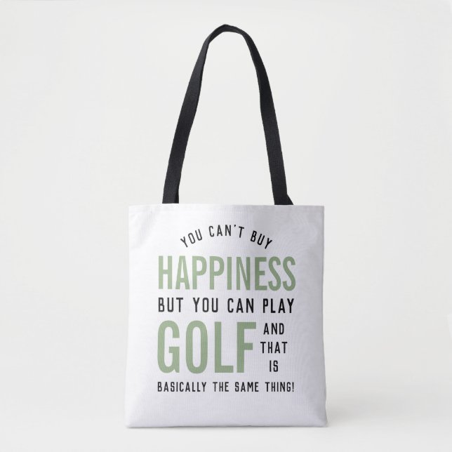 Bolsa Tote Golfe é Felicidade Dons de Golfe Engraçado (Frente)