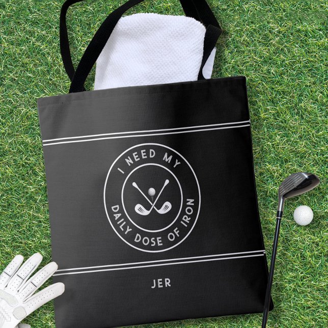 Bolsa Tote Golfer Golf Ferro Humor Engraçado Branca Moderna (Cute golf tote is a unique custom useful gift for golfers!
)