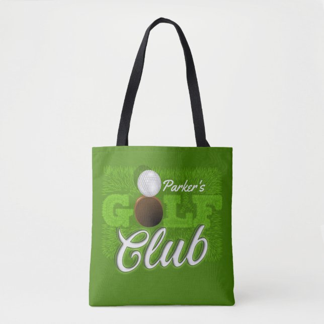 Bolsa Tote Golfer Green Golf Course Club Personalizado (Frente)