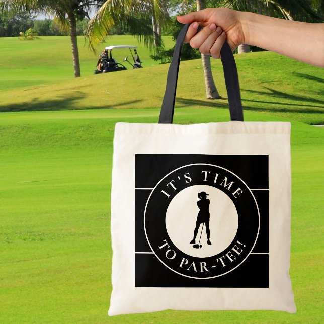 Bolsa Tote Golfer Par Tee Time Golf Cute Para Seu Negro Engra (Criador carregado)