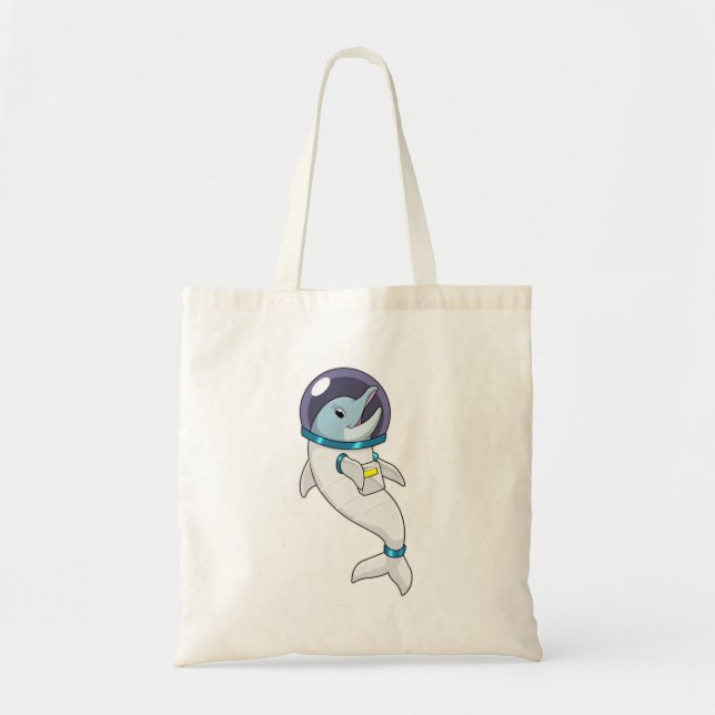 Bolsa Tote Golfinho como astronauta na fantasia (Frente)