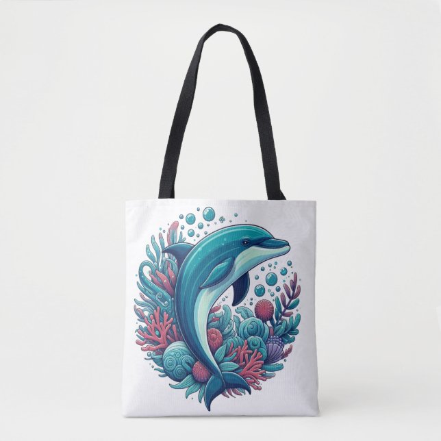Bolsa Tote Golfinho-costeiro/náutico (Frente)