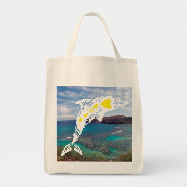 Bolsa Tote Golfinho das Ilhas Hawaii Aloha (Frente)