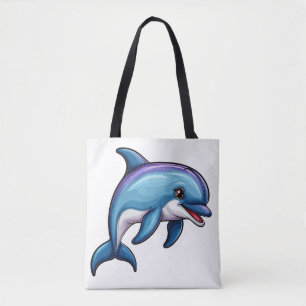 Bolsa Tote Golfinho de Desenho Animado Sorridente