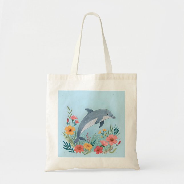 Bolsa Tote Golfinho Floral (Frente)