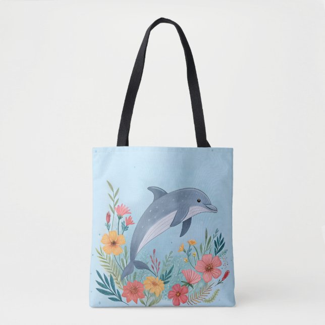 Bolsa Tote Golfinho Floral (Frente)