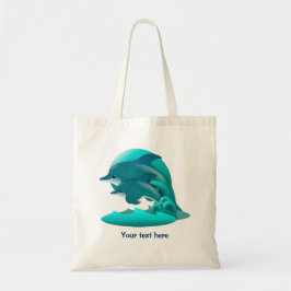 Bolsa Tote Golfinhos Azuis Saltitantes Personalizados