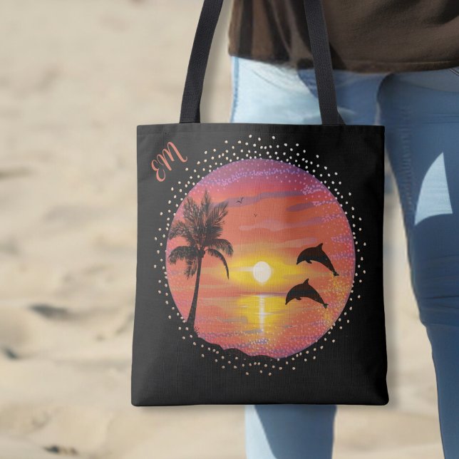 Bolsa Tote Golfinhos Brincando ao Sol (Criador carregado)