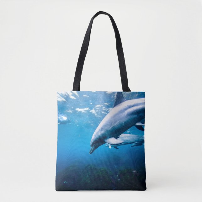 Bolsa Tote Golfinhos subaquáticos (Frente)