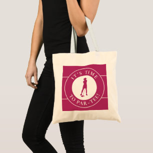 Bolsa Tote Golfista Par Hora da Tee Golfe Fofo Para Ela Rosa