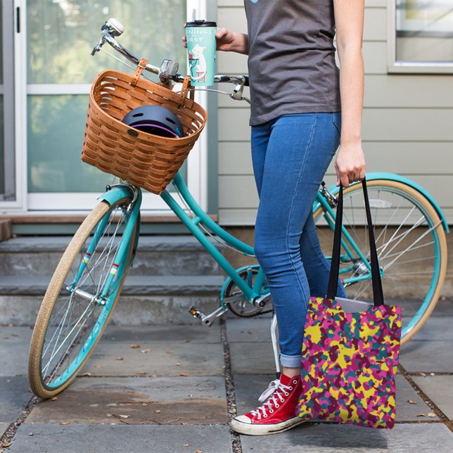 BOLSA TOTE GOLPE AMARELO DE PADRÕES DE CAMO (Criador carregado)