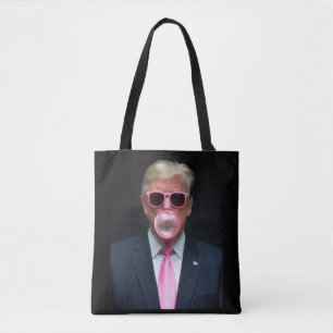 Bolsa Tote Goma de Mascar Rosa Trump Presidente 47 EUA