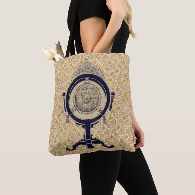 Bolsa Tote Gongo Chinês Antigo sobre Paisley (Close Up)