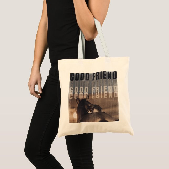 Bolsa Tote good friend-BW (Frente (produto))