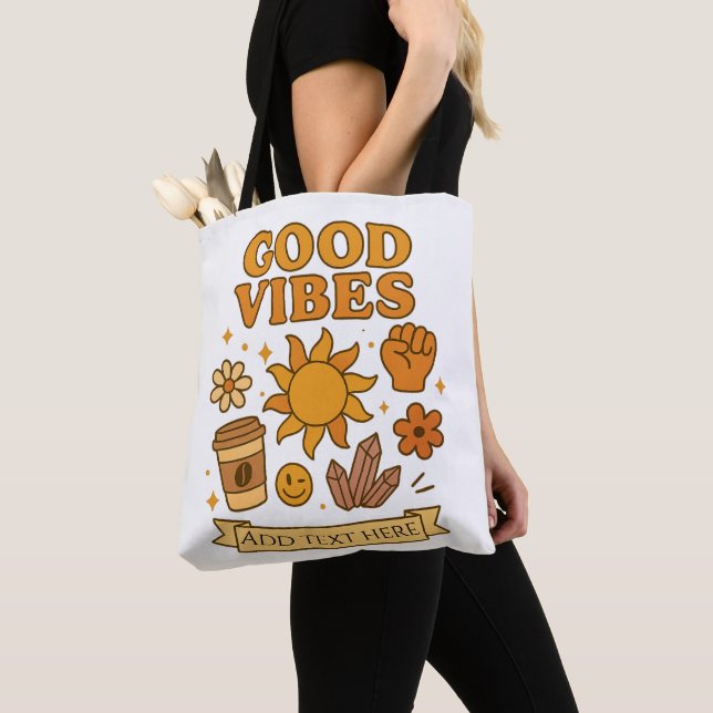 Bolsa Tote Good Vibes Only – Editable Art (Close Up)