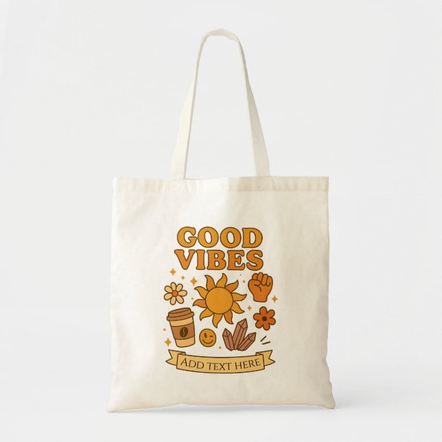 Bolsa Tote Good Vibes Only – Editable Art (Frente)