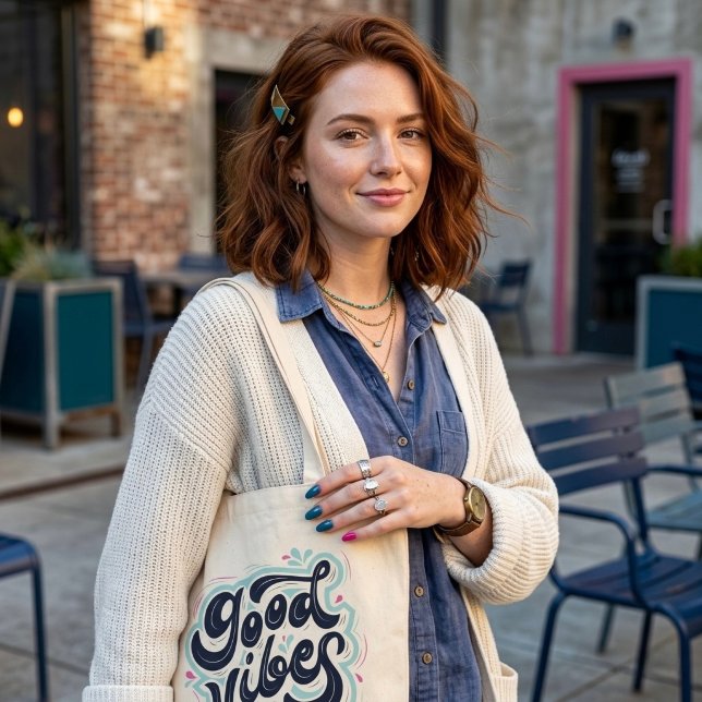 Bolsa Tote Good Vibes Tote Bag (Criador carregado)