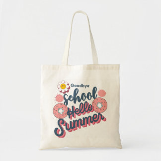 Bolsa Tote Goodbye School Hello Summer Donut Art
