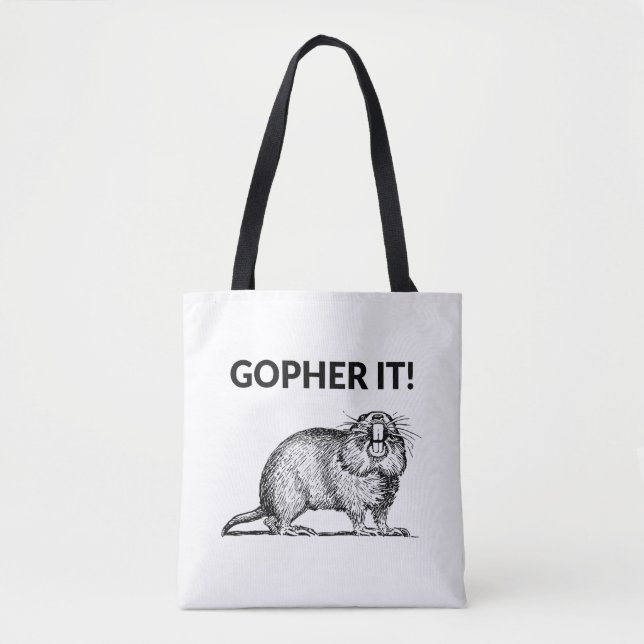 Bolsa Tote Gopher, Engraçado Gopher Pun (Frente)