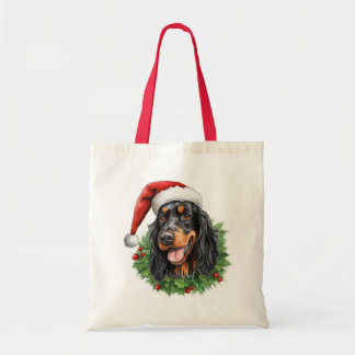 Bolsa Tote Gordon Setter Christmas Wreath