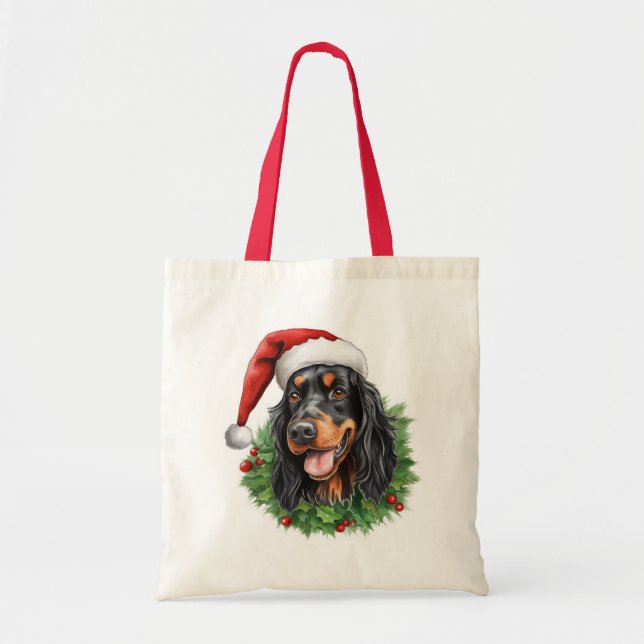 Bolsa Tote Gordon Setter Christmas Wreath (Frente)