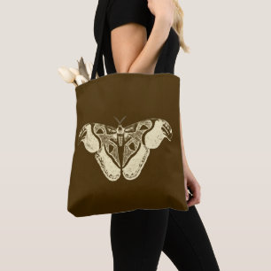 Bolsa Tote Gordura cigana, castanho-chocolate e bege