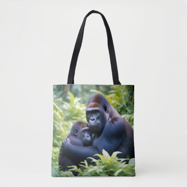 Bolsa Tote Gorilla Animal Nature Wildlife Affecting Caring (Frente)