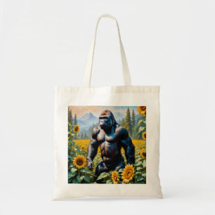Bolsa Tote Gorilla Ape Em Um Campo De Girassol